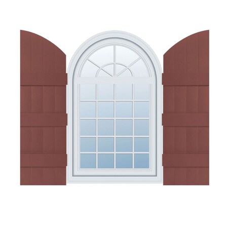 Ekena Millwork Lifetime Vinyl, Four Board Joined w/ Archtop (3 Batten), Board-n-Batten Shutters, LJ6C14X08800RD LJ6C14X08800RD